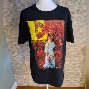 Elton John Farewell Tour 2022 Shirt Classic Rock Band Tee Sz M 100% Cotton